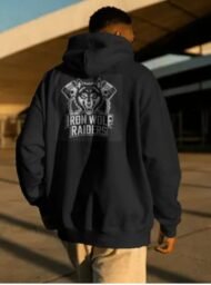 IRON WOLF BACK PRINTED HOODIE
